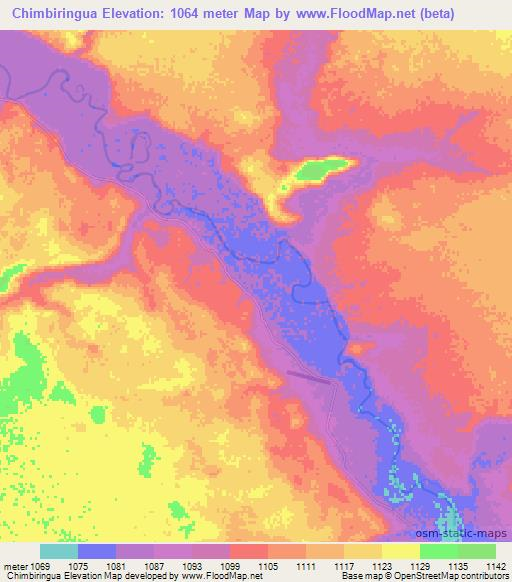 Chimbiringua,Angola Elevation Map