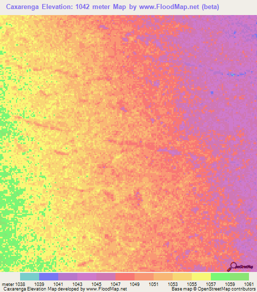 Caxarenga,Angola Elevation Map