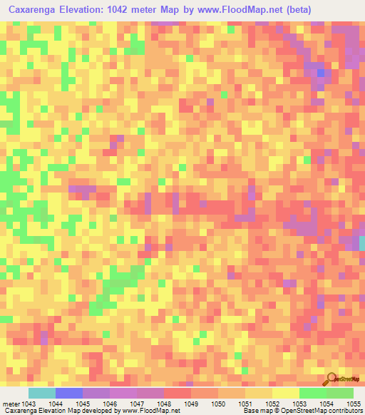 Caxarenga,Angola Elevation Map