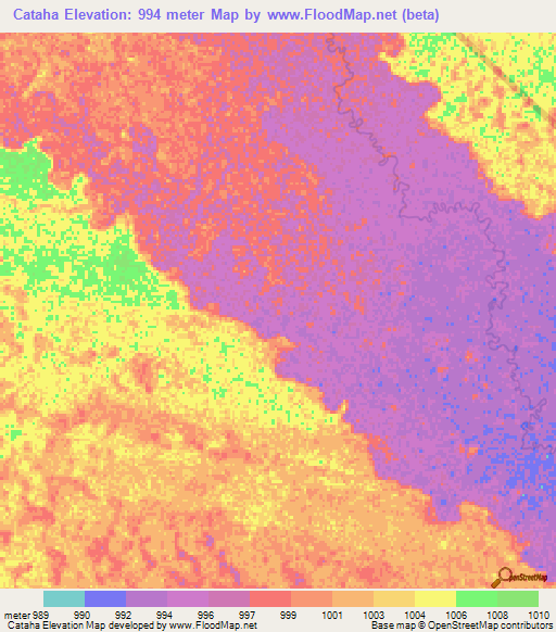 Cataha,Angola Elevation Map