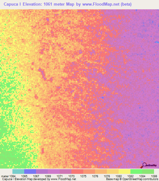 Capuca I,Angola Elevation Map