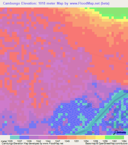 Cambungo,Angola Elevation Map