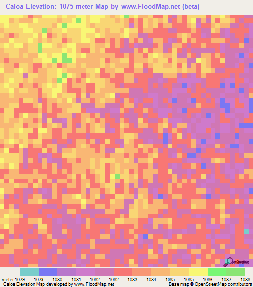 Caloa,Angola Elevation Map