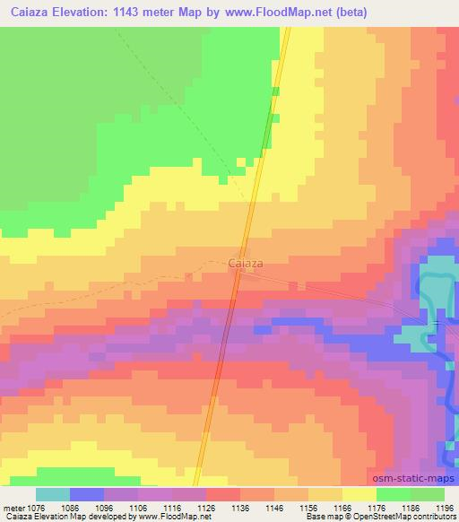 Caiaza,Angola Elevation Map