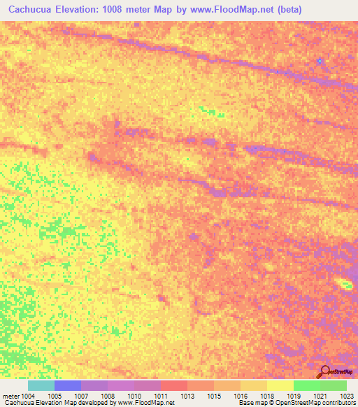 Cachucua,Angola Elevation Map
