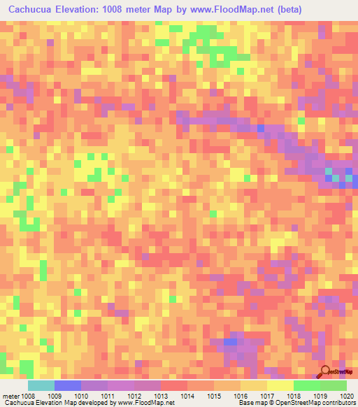 Cachucua,Angola Elevation Map