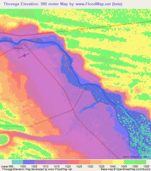 Thovega,Namibia Elevation Map
