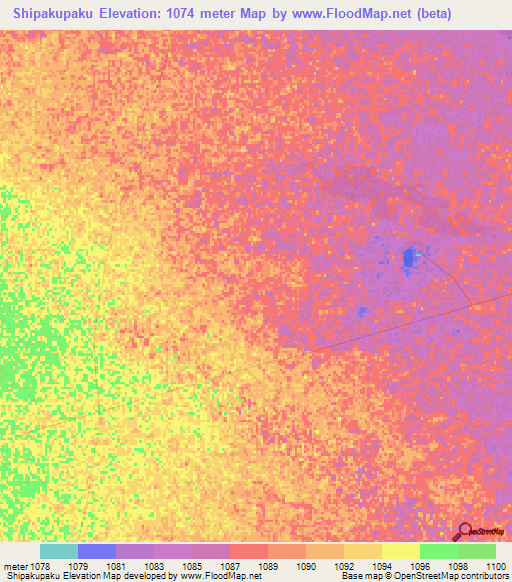 Shipakupaku,Namibia Elevation Map