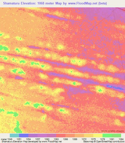 Shamaturu,Namibia Elevation Map