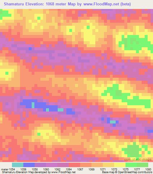 Shamaturu,Namibia Elevation Map