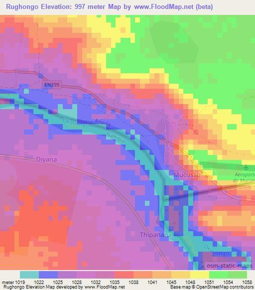 Rughongo,Namibia Elevation Map