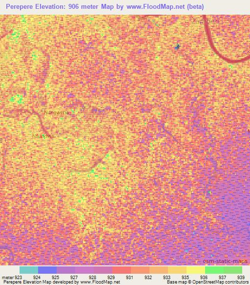 Perepere,Namibia Elevation Map