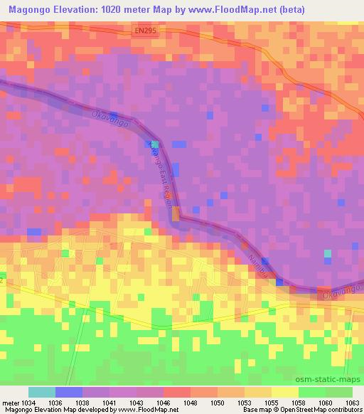 Magongo,Namibia Elevation Map