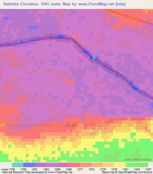 Katimba,Namibia Elevation Map