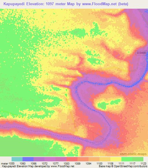 Kapupayedi,Namibia Elevation Map