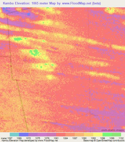 Kambu,Namibia Elevation Map