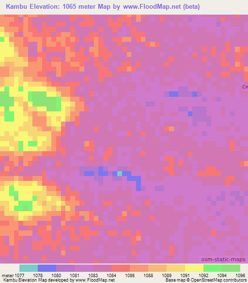 Kambu,Namibia Elevation Map