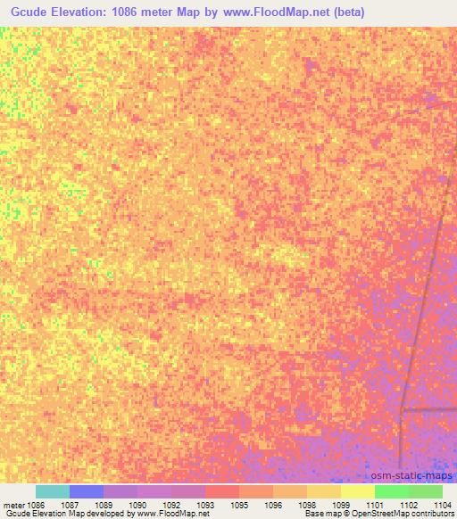 Gcude,Namibia Elevation Map