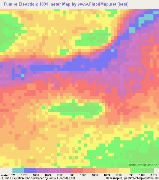 Fumbe,Namibia Elevation Map