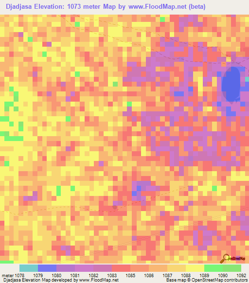 Djadjasa,Namibia Elevation Map