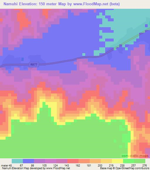 Namuhi,Tanzania Elevation Map