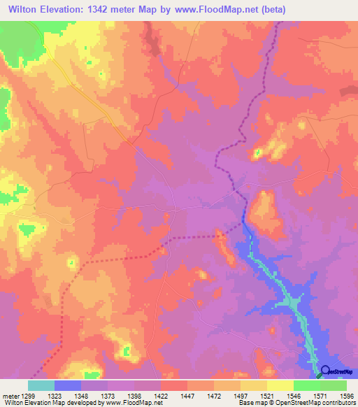 Wilton,Zimbabwe Elevation Map