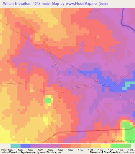 Wilton,Zimbabwe Elevation Map