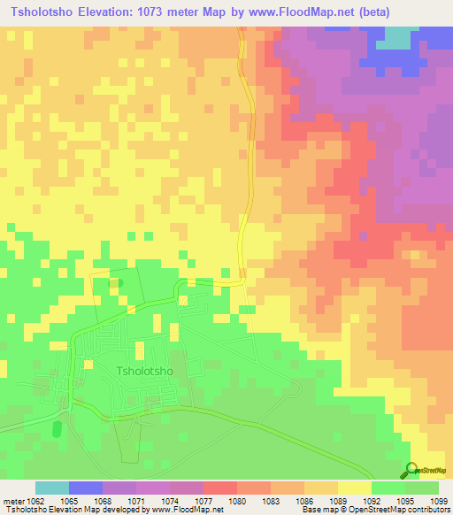 Tsholotsho,Zimbabwe Elevation Map