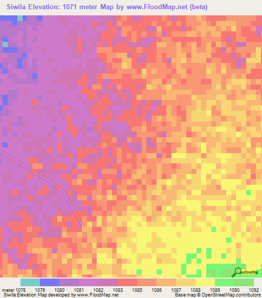 Siwila,Zimbabwe Elevation Map