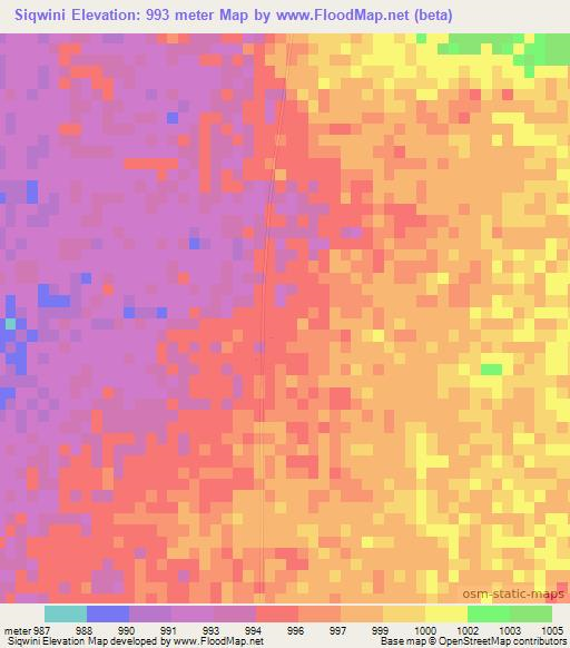Siqwini,Zimbabwe Elevation Map