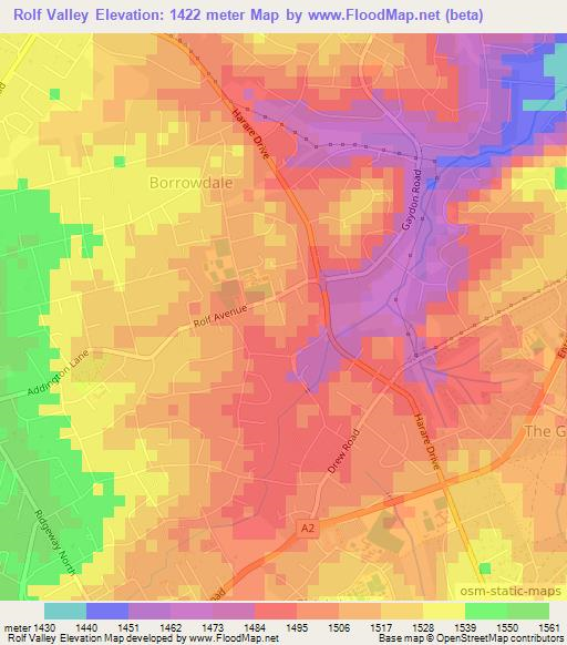 Rolf Valley,Zimbabwe Elevation Map
