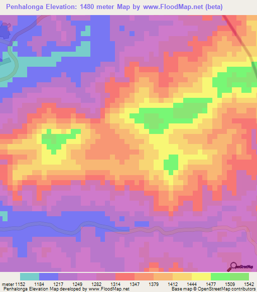 Penhalonga,Zimbabwe Elevation Map