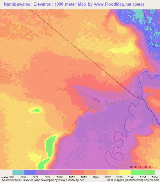 Ntumbuwamai,Zimbabwe Elevation Map