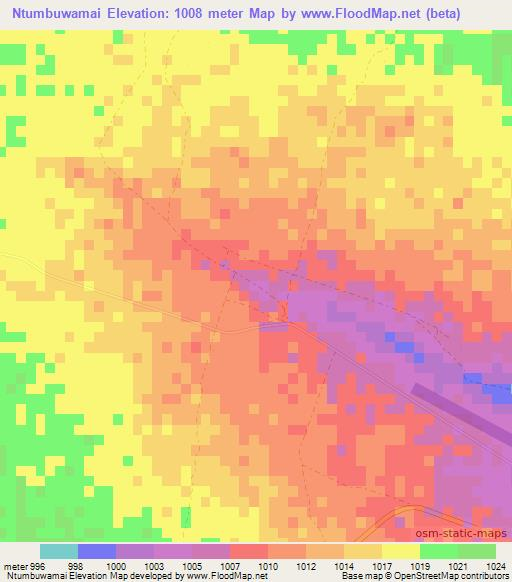 Ntumbuwamai,Zimbabwe Elevation Map