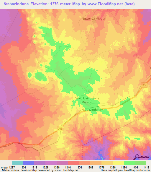 Ntabazinduna,Zimbabwe Elevation Map