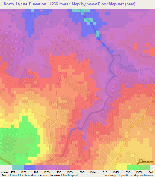 North Lynne,Zimbabwe Elevation Map