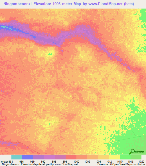 Ningombenonzi,Zimbabwe Elevation Map