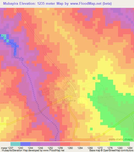 Mubayira,Zimbabwe Elevation Map