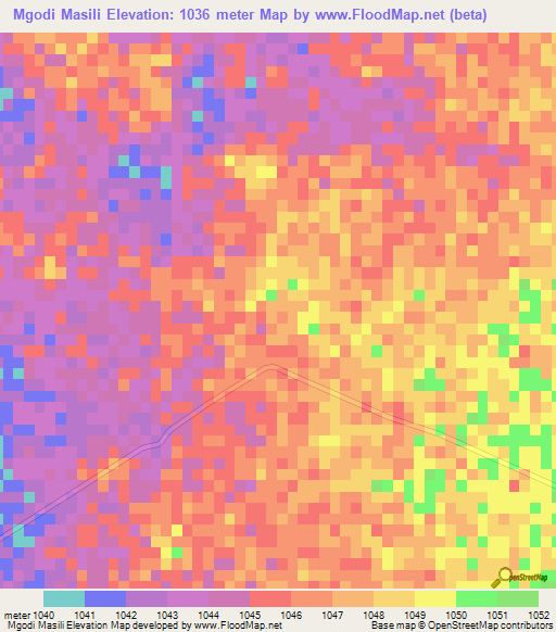 Mgodi Masili,Zimbabwe Elevation Map