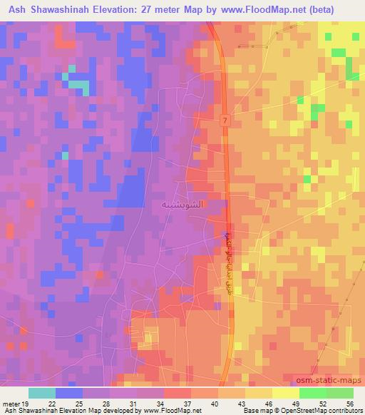 Ash Shawashinah,Libya Elevation Map