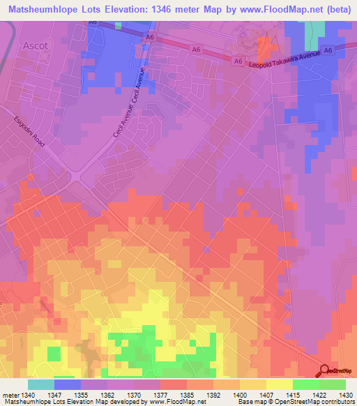 Matsheumhlope Lots,Zimbabwe Elevation Map