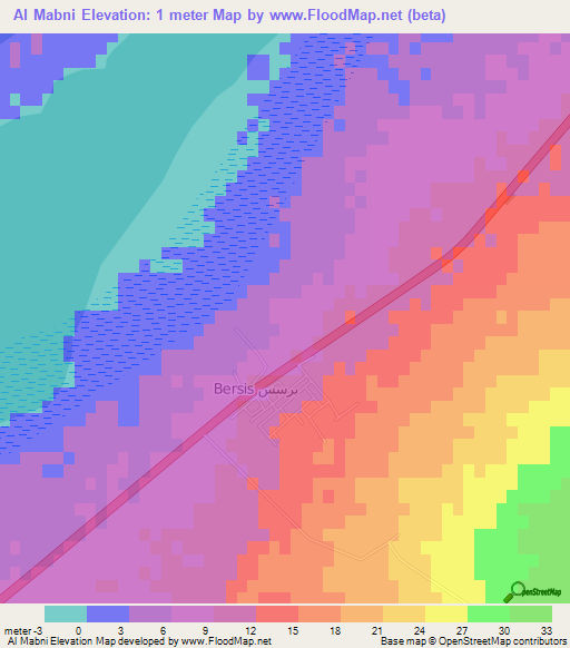 Al Mabni,Libya Elevation Map