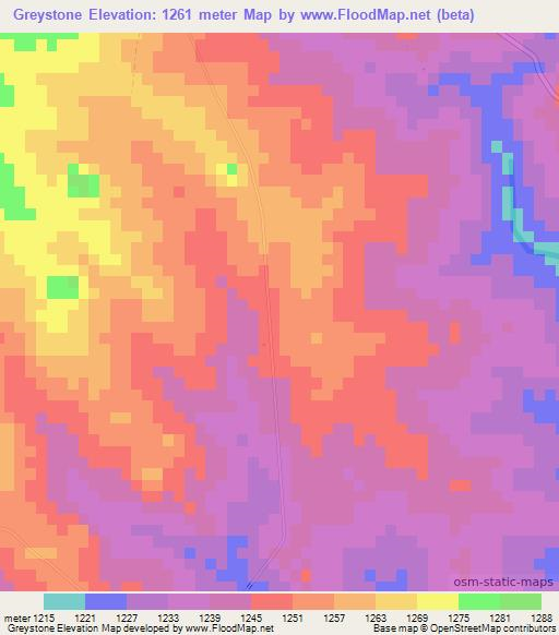 Greystone,Zimbabwe Elevation Map