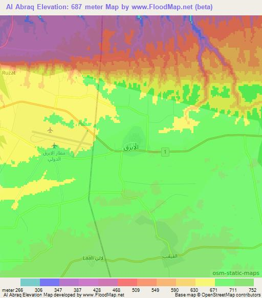 Al Abraq,Libya Elevation Map