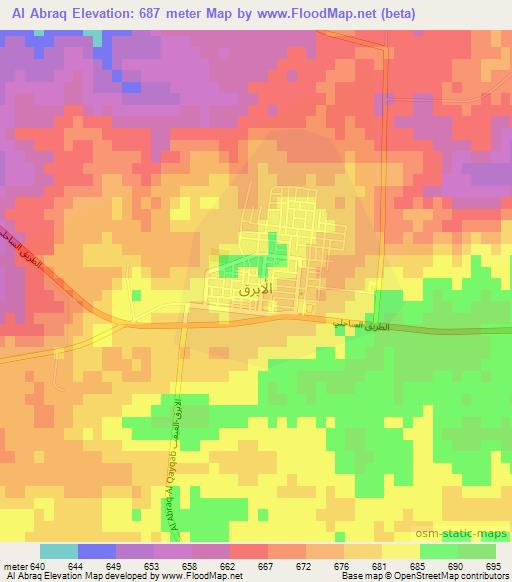 Al Abraq,Libya Elevation Map