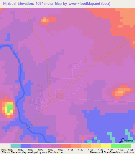 Filabusi,Zimbabwe Elevation Map
