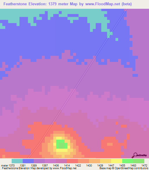 Featherstone,Zimbabwe Elevation Map