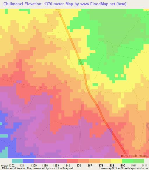 Chilimanzi,Zimbabwe Elevation Map