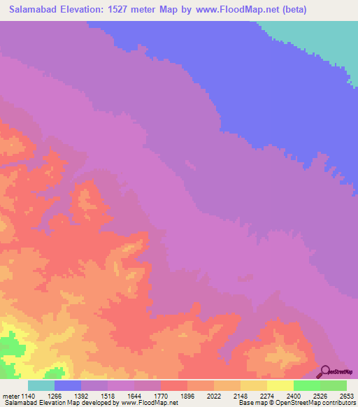 Salamabad,Iran Elevation Map