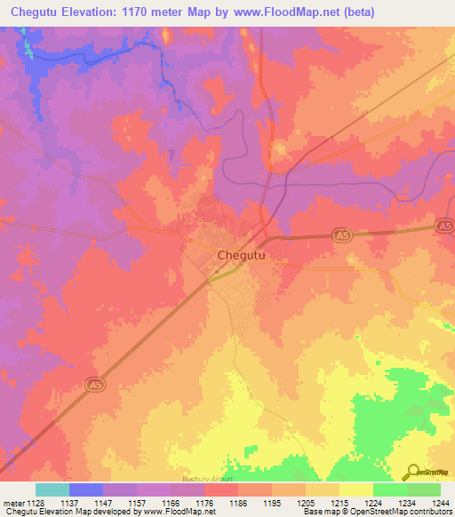 Chegutu,Zimbabwe Elevation Map